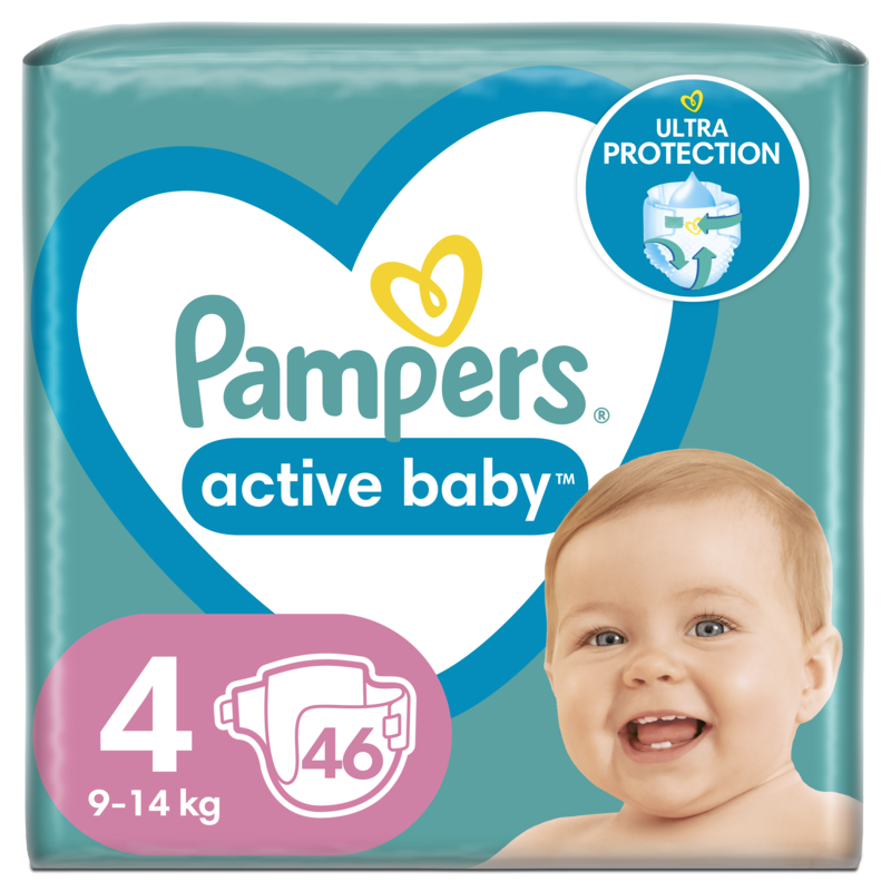 PAMPERS - MAXI PACK Active Baby Νο4 (9-14kg) - 46 πάνες